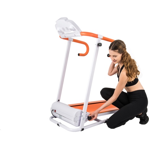 AuWit 1100W Motor Fitness Machine w/ Folding Treadmill - ORANGE