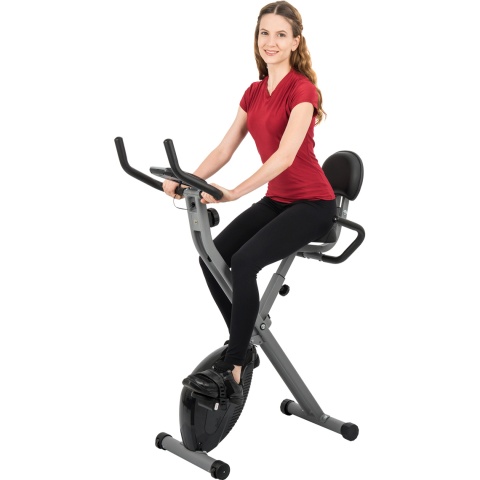 AuWit Top Level Magnetic Exercise Bike with Tension Control (Color: Black)