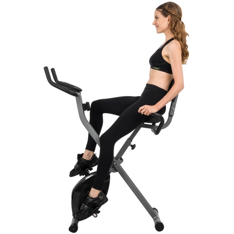 AuWit Top Level Magnetic Exercise Bike with Tension Control (Color: Black)