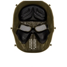 AMA Tactical Villain Skull Mesh Airsoft Face Mask - OLIVE DRAB