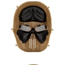 AMA Tactical Villain Skull Mesh Airsoft Face Mask - TAN