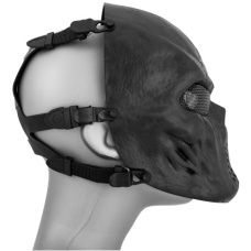 AMA Tactical Villain Skull Mesh Airsoft Face Mask - BLACK