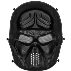 AMA Tactical Villain Skull Mesh Airsoft Face Mask - BLACK