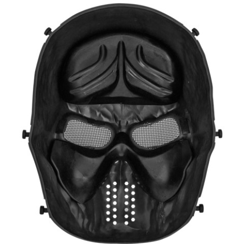 AMA Tactical Villain Skull Mesh Airsoft Face Mask - BLACK