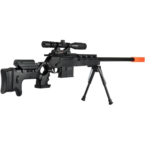 UK Arms P2777 Semi-Auto Spring Airsoft Sniper Rifle - BLACK