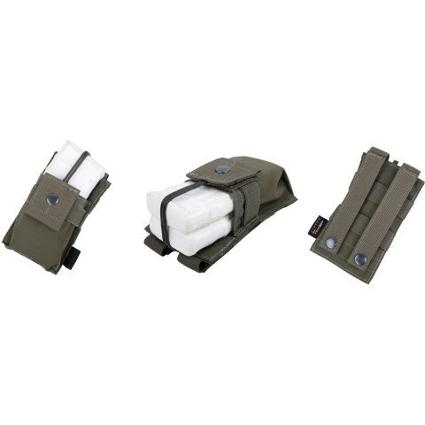 AMA Cordura MOLLE Short Tactical Radio Pouch - RANGER GREEN