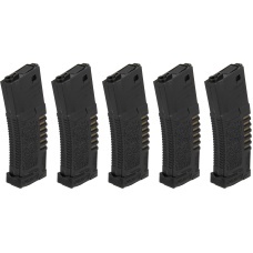 Elite Force Ares Amoeba Pack of 5 300 Round Hi-Cap Airsoft AEG Magazines (Color: Black)