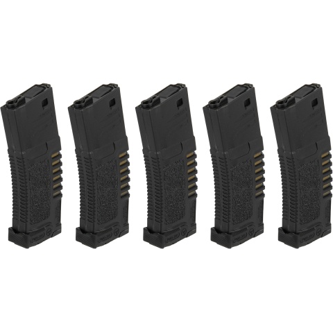 Elite Force Ares Amoeba Pack of 5 300 Round Hi-Cap Airsoft AEG Magazines (Color: Black)