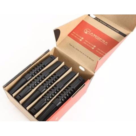 Elite Force Ares Amoeba Pack of 5 300 Round Hi-Cap Airsoft AEG Magazines (Color: Dark Earth)