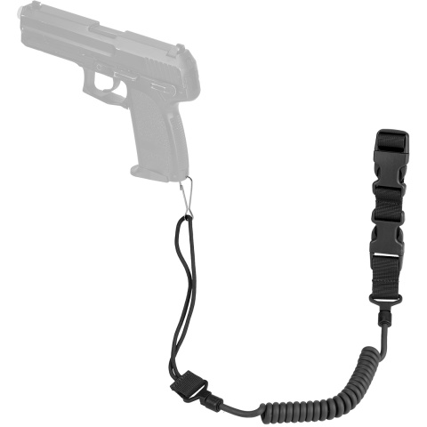 G-Force Nylon Elastic Upgraded Pistol Lanyard Sling - BLACK