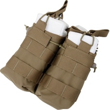 AMA Double Open Top Magazine Pouch w/ Paracord Lacing - COYOTE BROWN