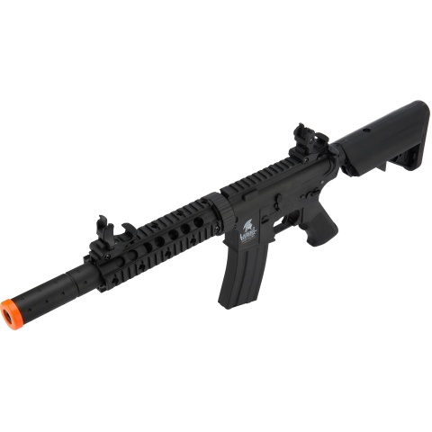 Lancer Tactical Low FPS Gen 2 M4 SD Carbine Airsoft AEG Rifle with Mock Suppressor (Color: Black)