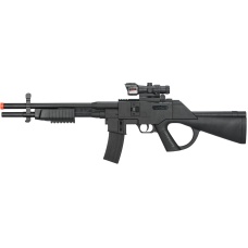 UK Arms Spring Pump-Action Airsoft Shotgun w/ Red Dot Sight - BLACK