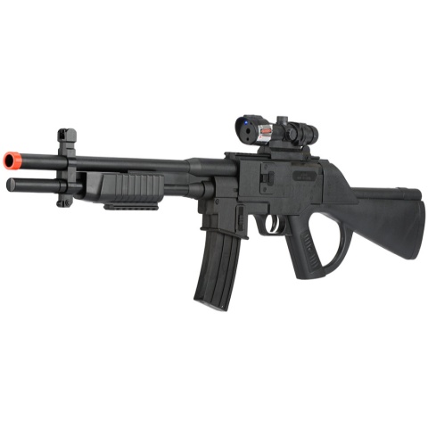 UK Arms Spring Pump-Action Airsoft Shotgun w/ Red Dot Sight - BLACK