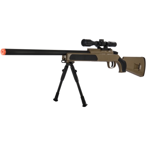CYMA MK51 Bolt Action Airsoft Spring Sniper Rifle w/ Scope & Bipod (Color: Tan)