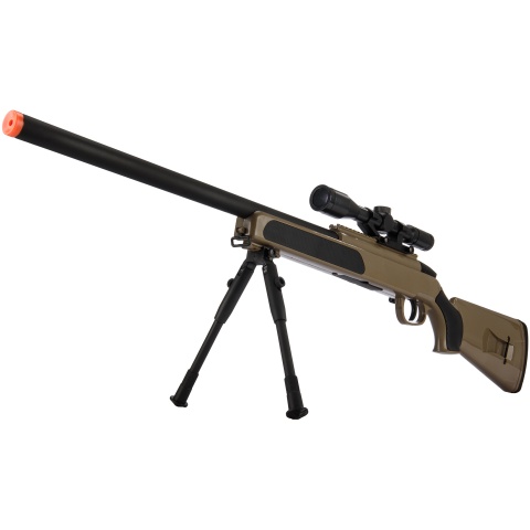 CYMA MK51 Bolt Action Airsoft Spring Sniper Rifle w/ Scope & Bipod (Color: Tan)