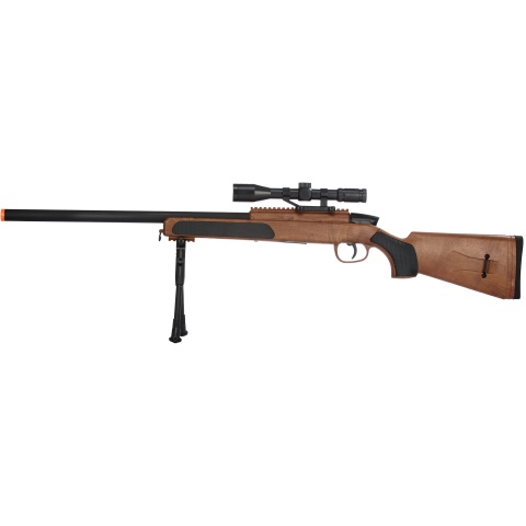 CYMA MK51 Bolt Action Airsoft Spring Sniper Rifle w/ Scope & Bipod (Color: Faux Wood)