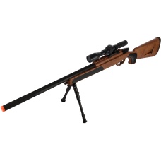 CYMA MK51 Bolt Action Airsoft Spring Sniper Rifle w/ Scope & Bipod (Color: Faux Wood)