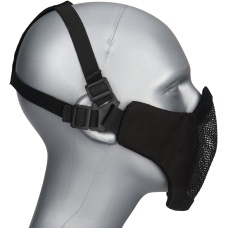 G-Force Low Carbon Steel Mesh Nylon Lower Face Mask - BLACK
