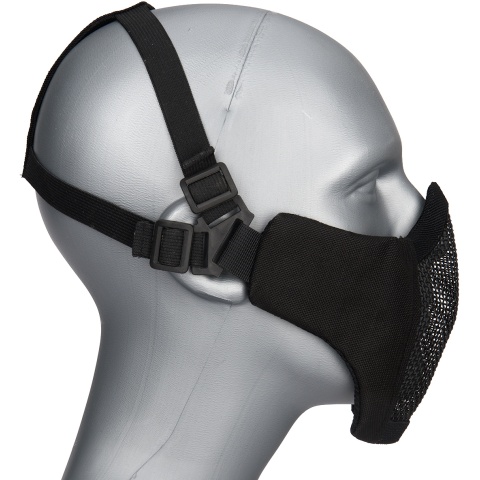 G-Force Low Carbon Steel Mesh Nylon Lower Face Mask - BLACK