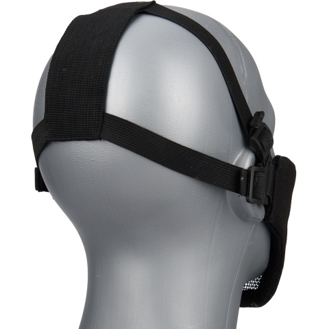 G-Force Low Carbon Steel Mesh Nylon Lower Face Mask - BLACK