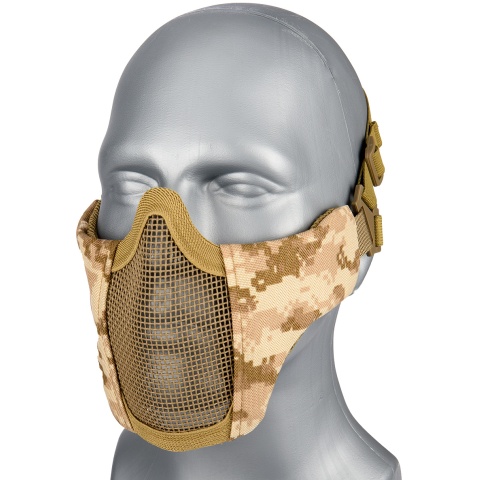 G-Force Low Carbon Steel Mesh Nylon Lower Face Mask - DESERT DIGITAL