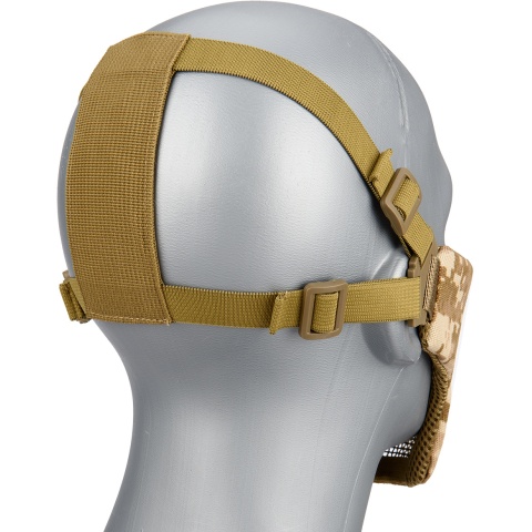 G-Force Low Carbon Steel Mesh Nylon Lower Face Mask - DESERT DIGITAL