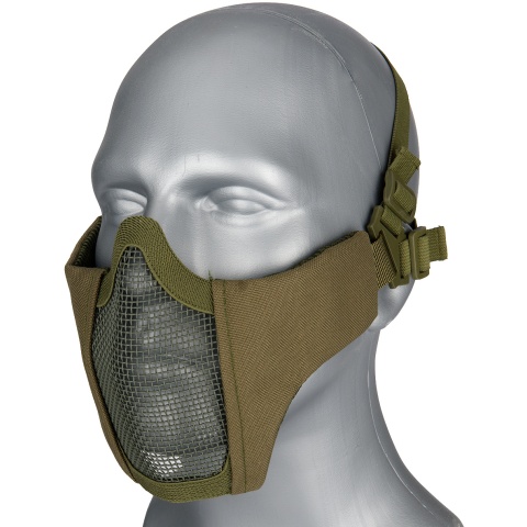 G-Force Low Carbon Steel Mesh Nylon Lower Face Mask - OLIVE DRAB
