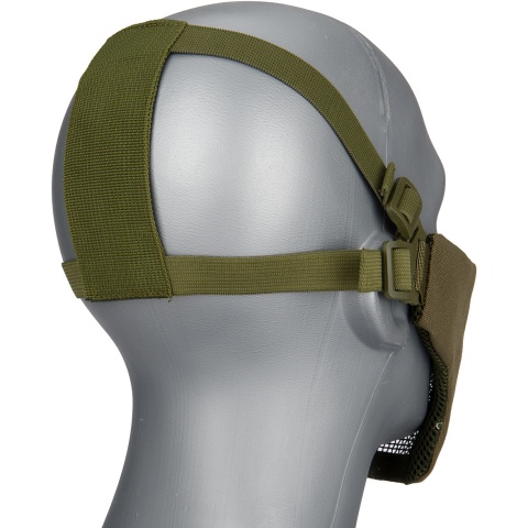 G-Force Low Carbon Steel Mesh Nylon Lower Face Mask - OLIVE DRAB