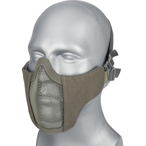 G-Force Low Carbon Steel Mesh Nylon Lower Face Mask - GRAY