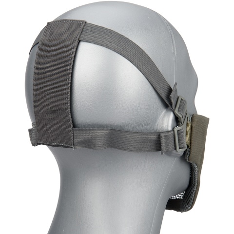 G-Force Low Carbon Steel Mesh Nylon Lower Face Mask - GRAY