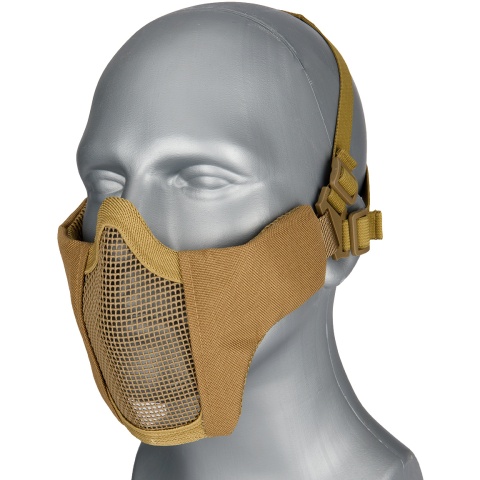 G-Force Low Carbon Steel Mesh Nylon Lower Face Mask - TAN