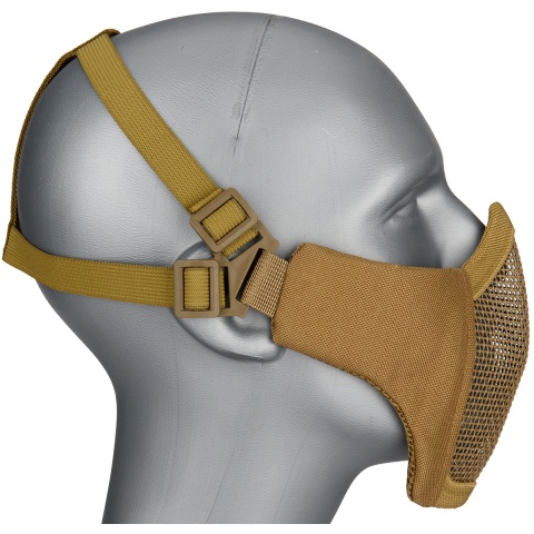 G-Force Low Carbon Steel Mesh Nylon Lower Face Mask - TAN