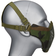 WoSport Low Carbon Steel Mesh Nylon Lower Face Mask - WOODLAND