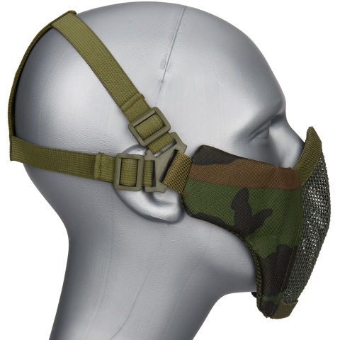 Sentinel Gears Low Carbon Steel Mesh Nylon Lower Face Mask - WOODLAND