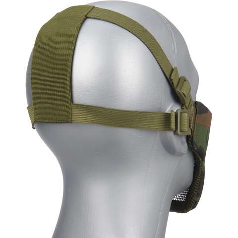 Sentinel Gears Low Carbon Steel Mesh Nylon Lower Face Mask - WOODLAND