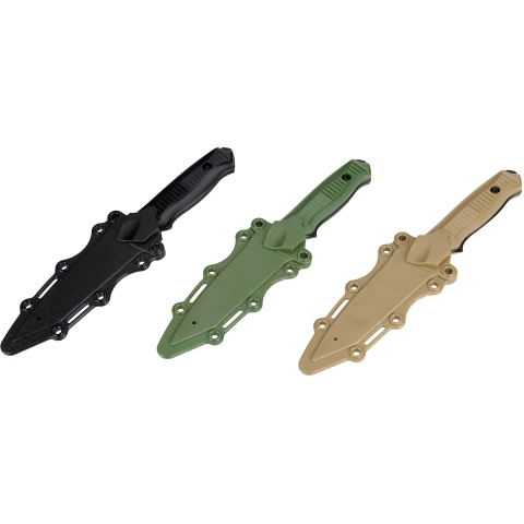 AMA Rubber Bayonet Knife w/ ABS Plastic Sheath Cover - TAN
