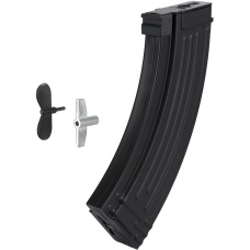 Lancer Tactical AK47 Airsoft AEG Rifle w/ Folding Stock, Battery & Charger (Color: Black / Faux Wood)