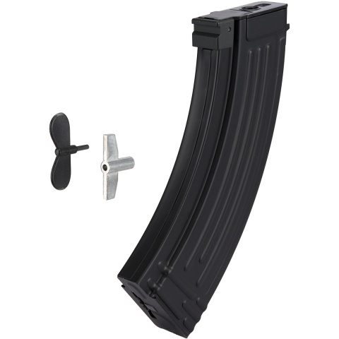 Lancer Tactical AK47 Airsoft AEG Rifle w/ Folding Stock, Battery & Charger (Color: Black / Faux Wood)