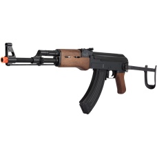 Lancer Tactical AK47 Airsoft AEG Rifle w/ Folding Stock, Battery & Charger (Color: Black / Faux Wood)