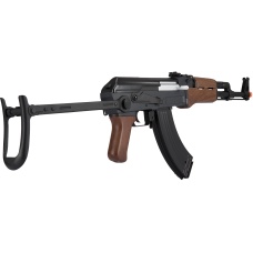 Lancer Tactical AK47 Airsoft AEG Rifle w/ Folding Stock, Battery & Charger (Color: Black / Faux Wood)