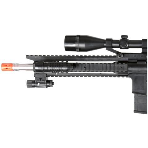 UK Arms Airsoft Spring Rifle w/ Attachments & P618 Pistol - BLACK