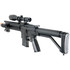 UK Arms Airsoft Spring Rifle w/ Attachments & P618 Pistol - BLACK