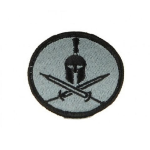UK Arms Spartan Adhesive Cross Swords Flexible Patch - LIGHT BLUE