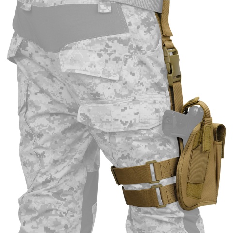 Lancer Tactical Airsoft Drop Leg Nylon Holster Accessory (Color: Tan)
