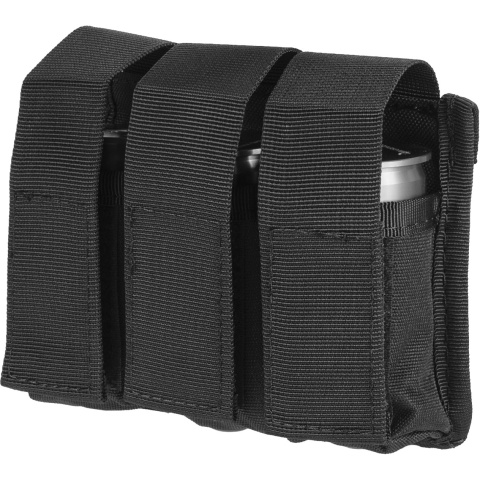 Lancer Tactical 600D Nylon MOLLE Triple Grenade Pouch -  BLACK