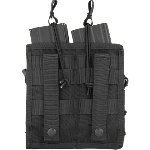 Lancer Tactical 600D Nylon Bungee Open Top M4 Magazine Pouch - BLACK