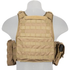 Lancer Tactical 1000D Nylon Tactical Assault Plate Carrier - TAN