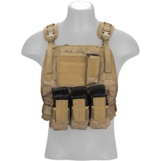 Lancer Tactical 1000D Nylon MOLLE Tactical Vest w/ Pouch System (Tan)