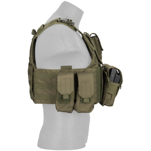 Lancer Tactical 600D Nylon Tactical Assault Tactical Vest (OD Green)